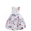 Cosplay Life Elegant Flower Dress for Girls Young mature-themed Fashion Bow Flower Waistline Kids Party Festival Ages 5-9 Years Old (White  7yrs)