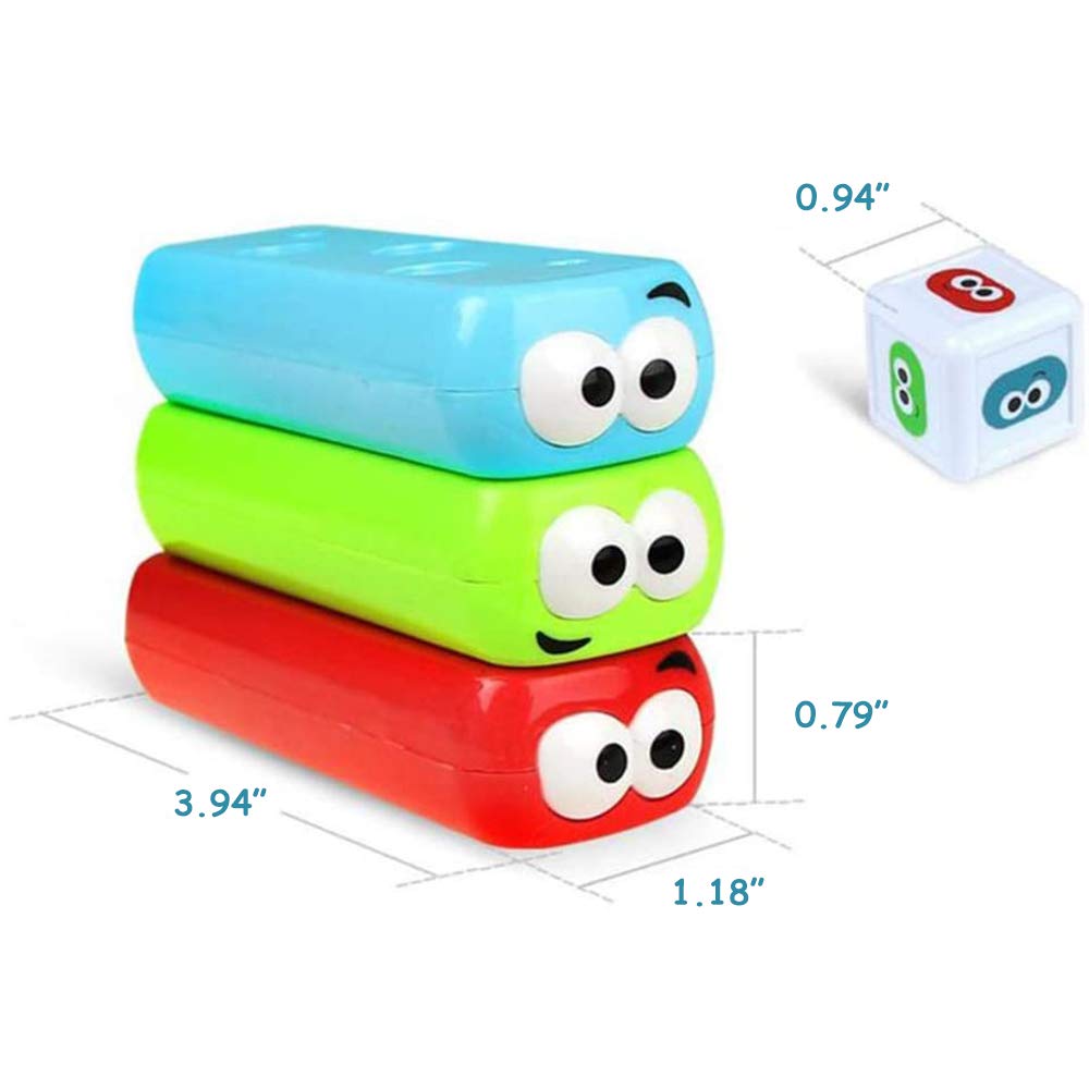 Wonuu Tumbling Timbers Block Wooden Stacking Game Colored Cartoon Plastic Building Blocks Board Educational Toy Games