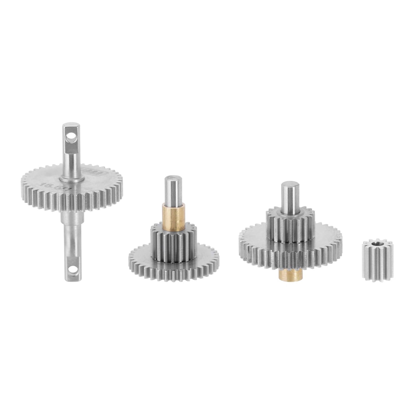 INJORA Stainless Steel 16.6:1 Transmission Gear Pinion Set for TRX4M Upgrade 1/18 RC Crawler Car