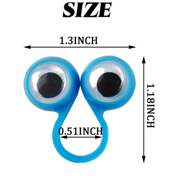 Gxxmei 100Pcs Eye Finger Puppets Eye On Rings Googly Eyeball Ring Party Favor Toys For Kids, 5 Colors