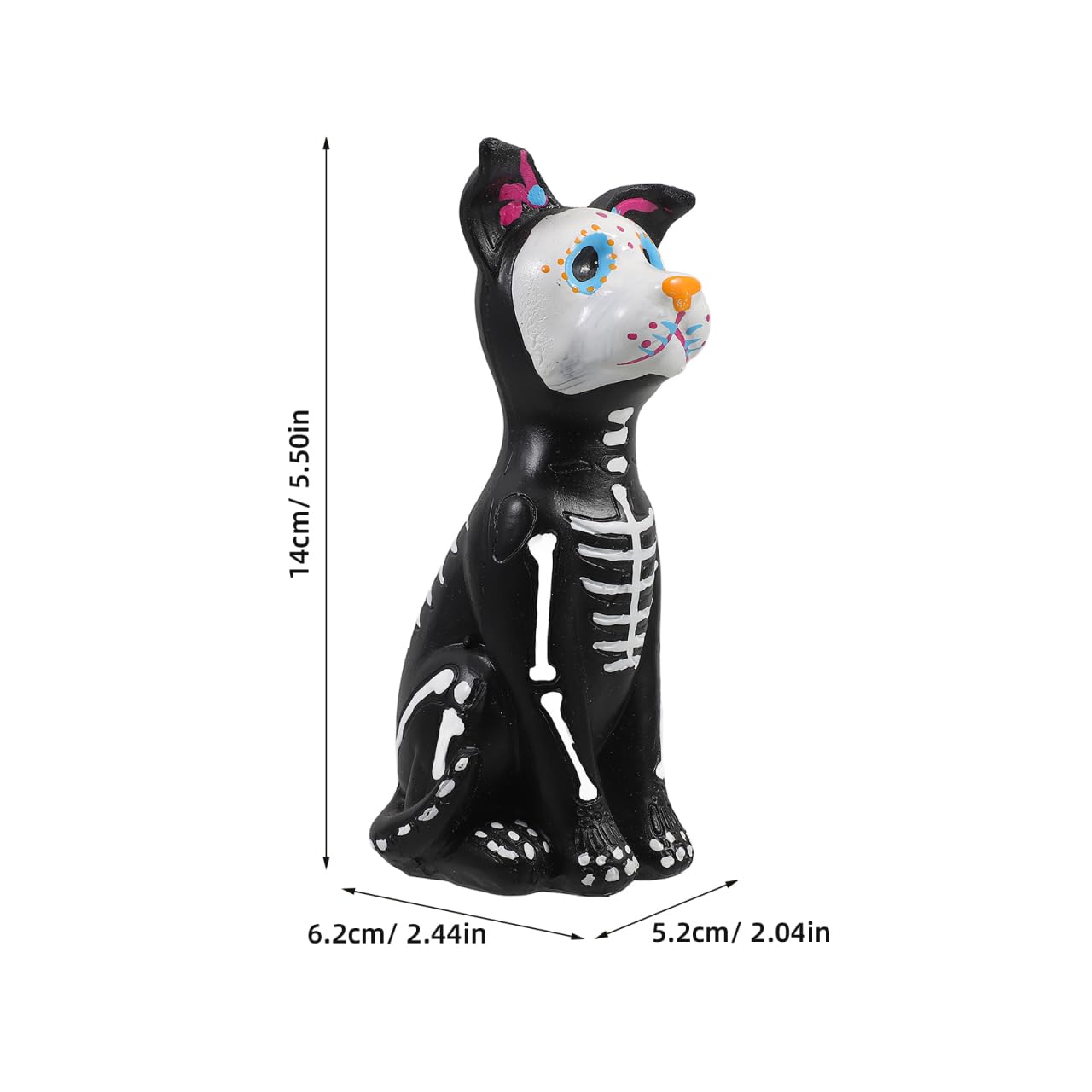 Little Flower Dog Toys - Halloween Resin Figurine for Table Decoration Glow-in-The-Dark Black Dog Statue 5.51 X 2.44 X 2.04 Inch