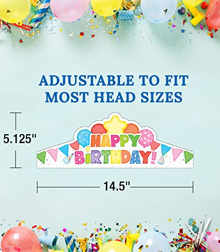Carson Dellosa 30-Piece Birthday Crown Set, Colorful Party Hats for School and Kids Parties, Gift Bags, Elementary and Kindergar