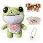 Iinkcma Frog Stuffed Animals Plush Toy With Removable Clothes Cute Soft Frog Plush Stuffed Gifts For Kids - 12 Inch ([4Acc] Clev