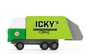 Candycar Wooden Diecast Collection - Garbage Truck, Premium Handcrafted Beech Wood Toy Car