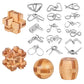 Brain Teaser Puzzle 20Pcs Unlock Interlock Game Iq Test Wooden Toy 3D Unlock Interlock Puzzle Magic Ball Brain Teaser Toy Puzzles For Adults