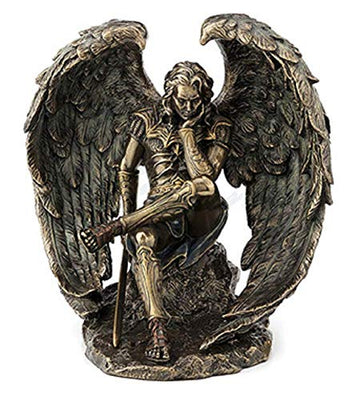 Us 6.5' Cold Cast Bronze Color Lucifer The Fallen Angel Figurine Statue