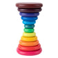 Atorse Wood Stacking Blocks Balancing Stone For Boy And Girl Fine Motor Skill Toy 12Pcs Rainbow