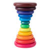 Urjix Wood Stacking Blocks Balancing Stone For Boy And Girl Fine Motor Skill Toy 12Pcs Rainbow