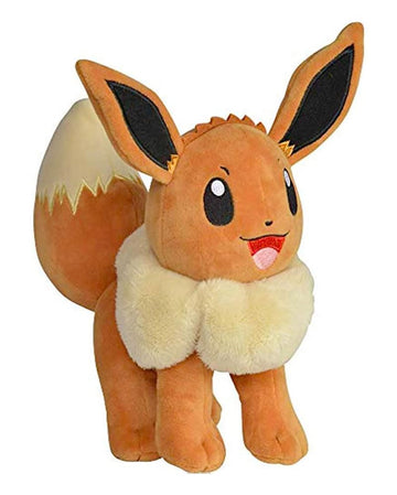 Pokemon 8 Eevee Plush - Officially Licensed - Lets Go Starter Figure - Authentic Soft Stuffed Animal Toy - Gift for Kids, Boys,