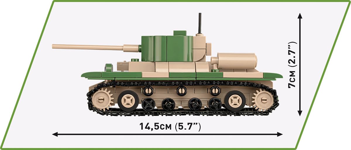 COBI Historical Collection WWII Model 2740 Set - Renault R35, Valentine IX & Panzer I, Multicolored, Plastic, 6.02x44.99x28.02 cm