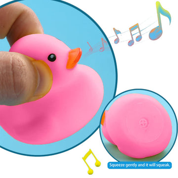 16Pcs Pink Rubber Duck Kids Bath Duck Toys ,Squeak Rubber Ducks In Bulk Rubber Ducks Baby Shower Duck Decorations Party Favors (2.2’’)