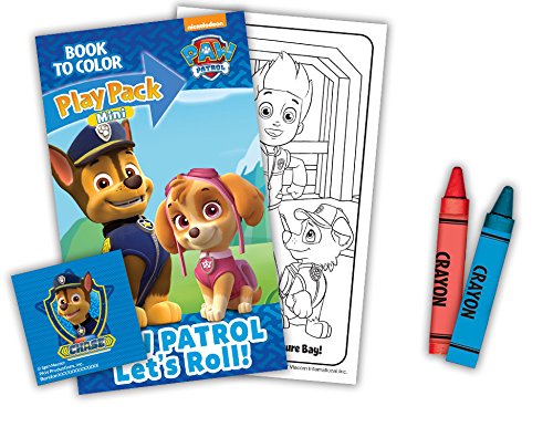 Bendon PAW Patrol Mini Coloring Book Pack - 10 Count, Blue, Includes 2 Mini Crayons & Stickers, Model 41885