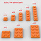 Classic Building Plate Assortment Pack, 100Pcs Orange Bulk Plates With 8 Size Base, Compatible With Lego Parts And Pieces, Build