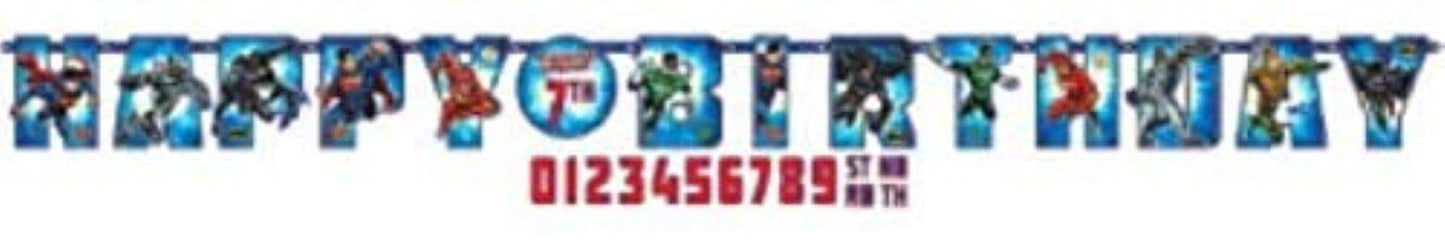 Justice League Jumbo Add-An-Age Happy Birthday Letter Banner