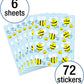 Carson Dellosa 72-Piece Bumble Bee Stickers for Kids Classroom Pack, Bumble Bee Classroom Stickers, Perfect for Incentive Charts