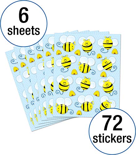 Carson Dellosa 72-Piece Bumble Bee Stickers for Kids Classroom Pack, Bumble Bee Classroom Stickers, Perfect for Incentive Charts