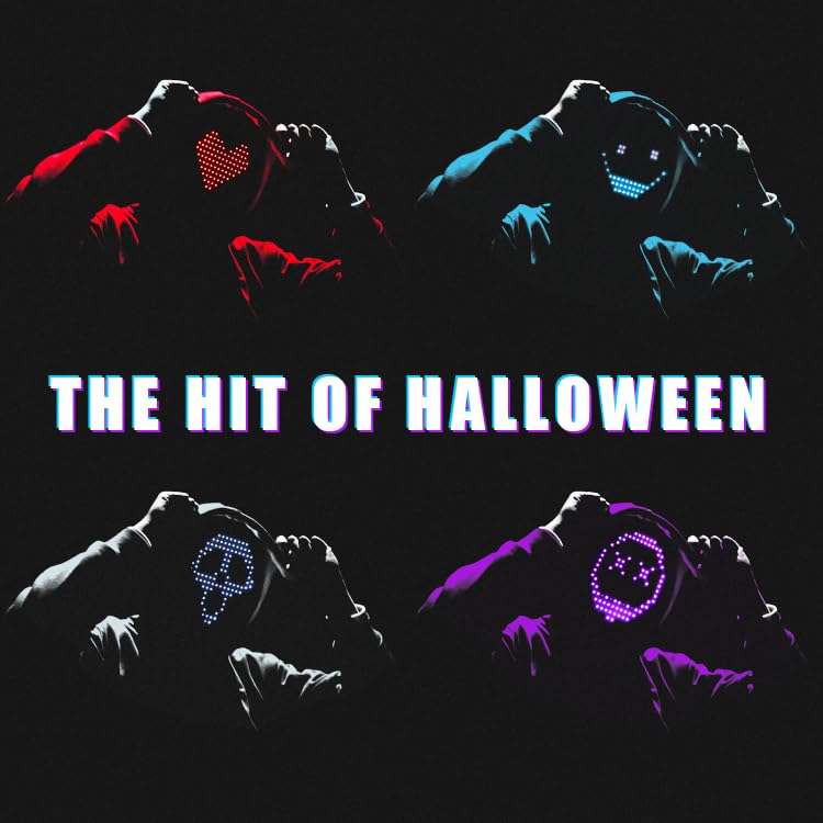 QAQ LED Mask Light Up Mask with Gesture Sensing, Cool Stuff Toys Gifts for Boys Girls, Cool Toys Gifts for Halloween Costumes Ch