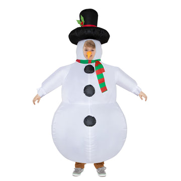 Stegosaurus Inflatable Snowman Costume Christmas Costume Funny Blow Up Snowman Costumes For Cosplay Party (Kid Snowman)