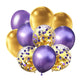 GAKA Purple Confetti and Gold Balloons Pack of 50, Purple Gold Graduation Party Decorations,Halloween Party Decorations,Balloons