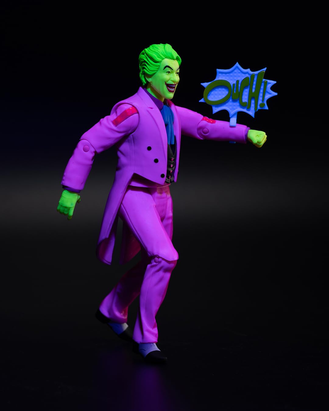 Mcfarlane Toys Dc Retro The Joker Batman: Classic Tv Series Black Light Gold Label 6-Inch Action Figure - Entertainment Earth Ex