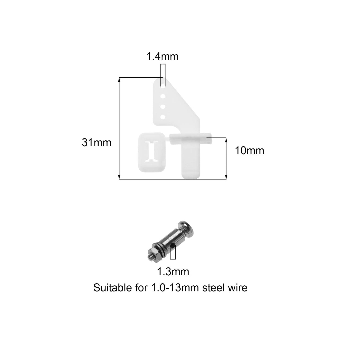 The Lord of the Tools 15Pcs Fixed Wing Airplane Control Horn Kit 1.2 X 200mm Pushrod 1.3mm Pushrods Connector Control Horn Acces