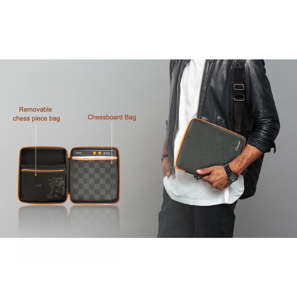 Chessnut Go Ultimate Portable Travel Chessboard - Full Piece Recognition, Magnetic Adhesion, Grey, Model CG100-G
