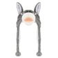 Funny Plush Animal Hat With Ear Flaps, Soft Fleece Hats Cute Bunny Cap For Kids Women Girls Cosplay Party (Donkey) Multi-Colored