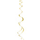 26 Plastic Hanging Swirl Gold Decorations, 8ct