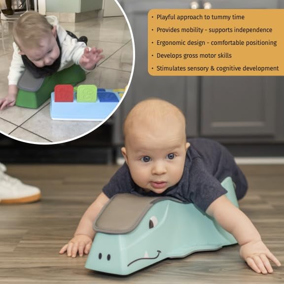 Crawligator Tummy Time Toy I Provides Mobility For Infants 4-12 Months I Early Childhood Dev (Mint)