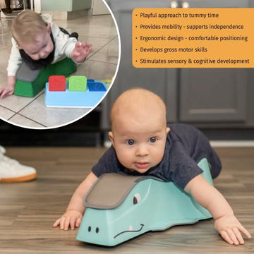 Crawligator Tummy Time Toy I Provides Mobility For Infants 4-12 Months I Early Childhood Dev (Mint)