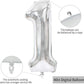 Toniful 40 Inch Large Silver Number 18 Balloons Giant Digital 18 Or 81 Helium Balloons, Foil Mylar Big Number Balloons For 18Th