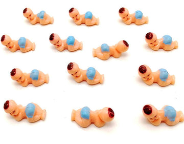 Tayarana Mini Plastic Babies For Party Favor Decor Party Decorations Baby Shower Party Game Ice Cube Game (3/4'' 120Pcs, Blue)