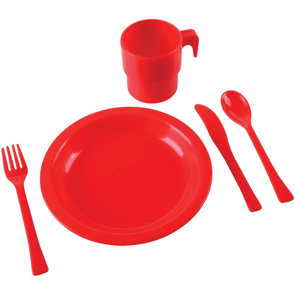 Constructive Playthings 20 pc. Indestructible Play Dishes Service for 4 Includes Place Settings of Cups, 6 1/2'' diam. Plates an