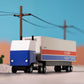 Candycar Wooden Diecast Collection - Overnighters Semi Truck, Premium Handcrafted Beech Wood Toy Car
