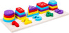 Shinetoy Entertain Kids Multifuction Shape Board,Sorting & Stacking Wooden Stackable Blocks For Toddlers,Color Recognition,Presc