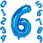 Atpata Funky Blue Number Foil Balloons for Numeric Milestone Parties (40 INCH, 6)