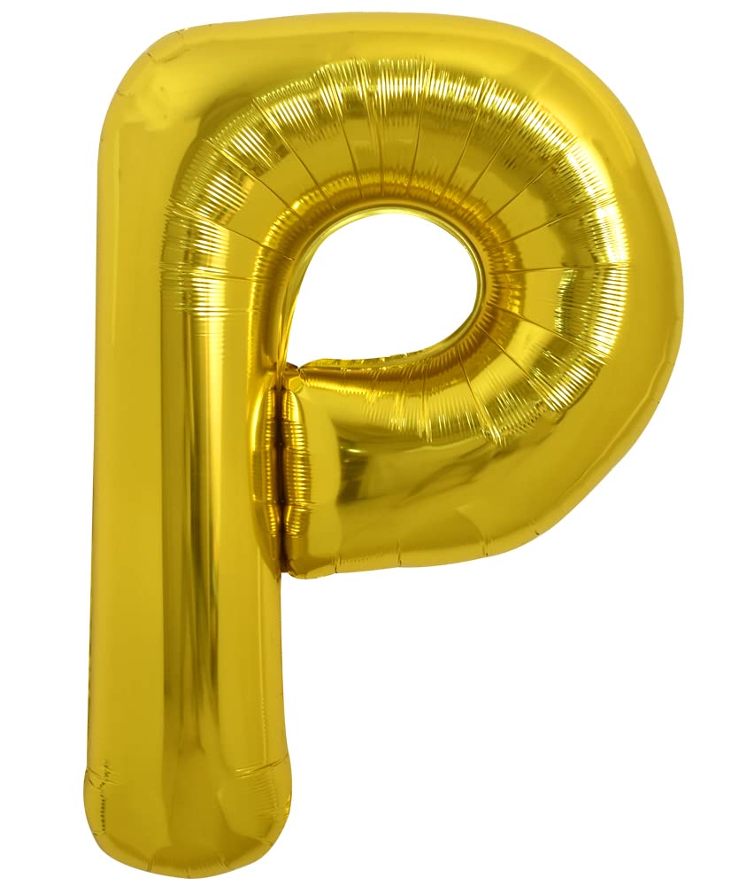 Toniful 40 Inch Large Gold Letter P Balloons Helium Balloons,Foil Mylar Big Balloons For Birthday Party Anniversary Supplies Dec