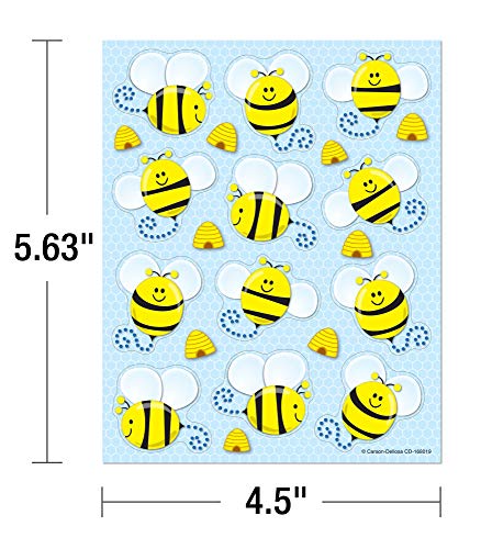 Carson Dellosa 72-Piece Bumble Bee Stickers for Kids Classroom Pack, Bumble Bee Classroom Stickers, Perfect for Incentive Charts