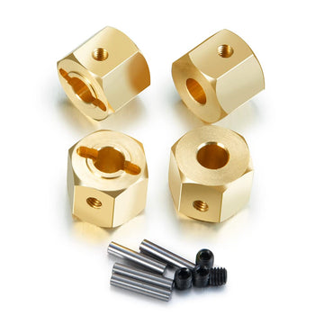 RCLions Brass Wheels Hex Hub 8mm/10mm Extension Hex Drive Adapter for Redcat GEN8 Upgrades Parts 1/10 RC Crawler Car (10mm)