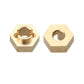 Brass Wheel Hex Hubs & Locknuts for Axial SCX24 1/24 RC Crawler Car Truck AXI90081 Upgrades Parts