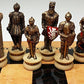 WW/HPL Medieval Times Chess Set - Gold & Silver Warrior Knights with 15" High Gloss Dark Walnut & Birdseye Maple Board