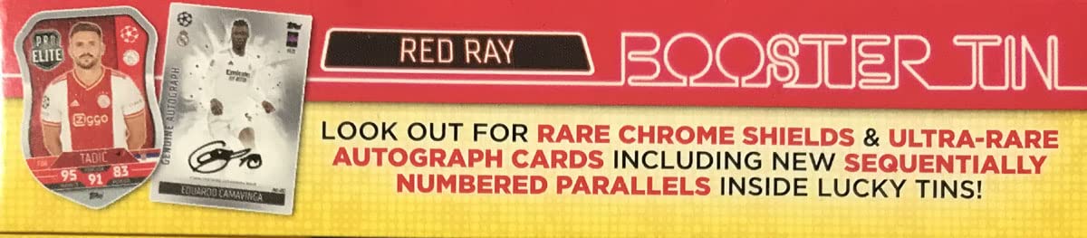 Topps Match Attax 2022/23 - Uefa Champions League, Football Cards - Tin Mini Collection, Red Ray