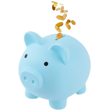 GADIEDIE Piggy Bank for Boys  Unbreakable Plastic Money Bank Baby Boy Money Bank Practical Gifts for Birthday  Festival  Baby Shower (Blue)