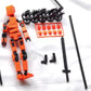 LUCKY13TOY 3D Printed Multi Joint Movable Mechanical Doll Model, Toy Design Style, Custom Desktop Ornament (Red)
