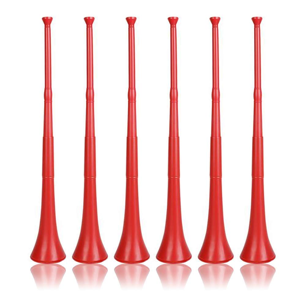 Vuvuzela - South African Style Collapsible Horn, Red (Pack Of 6)