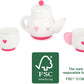 Small Foot Wooden Toys Tea Time Playset Includes Tea Pot With A Removable Lid And Two Tea Cups For Play Kitchens Designed For Ch