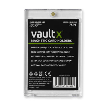 Vault X Magnetic Card Holders 75Pt For Trading Cards, One Touch Hard Cases With Uv Protection, Clear Display For Collectible Car