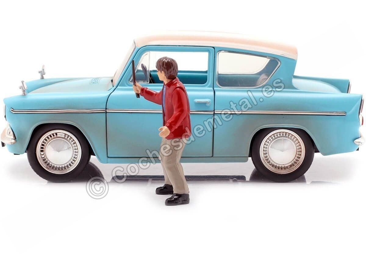 Jada Toys 1:24 Die-Cast Vehicle - 1959 Ford Anglia, Rusty Blue, Metal, Model JA31127