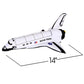 Artcreativity Stuffed Space Shuttle - 14' Soft Cuddly Astronaut Toy For Kids, Easter Basket Stuffer, Birthday Gift