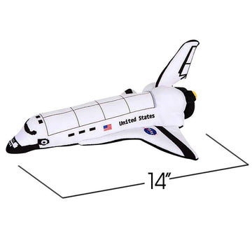 Artcreativity Stuffed Space Shuttle - 14' Soft Cuddly Astronaut Toy For Kids, Easter Basket Stuffer, Birthday Gift
